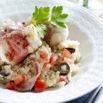 Risotto de lotte aux olives noires