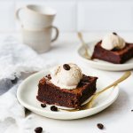 Brownie et glace au café