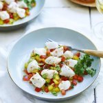 Ceviche de lotte et légumes colorés