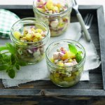 Ceviche de daurade aux pommes de terre, citron vert et menthe