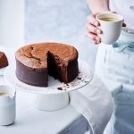 Cake au chocolat, sauce à la bière rouge