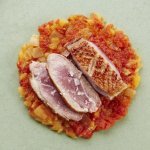 Canard et chutney de tomates et pommes