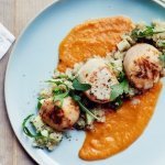 Coquilles Saint-Jacques et salade de quinoa, pommade de butternut