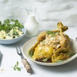 Poulet au lait et purée fraîche de cresson