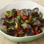 Moules et compote de tomates