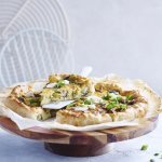 Quiche aux champignons, jeunes oignons et Brugge Vieux