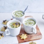 Crème de poireaux au brocoli et biscuits feuilletés