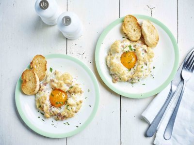 Cloud eggs au jambon et fromage Cloud eggs au jambon et fromage