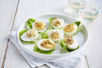 Œufs mimosa au fromage bleu et aux noix Œufs mimosa au fromage bleu et aux noix