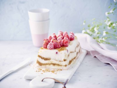 Semifreddo au yaourt, fruits rouges et spéculoos Semifreddo au yaourt, fruits rouges et spéculoos