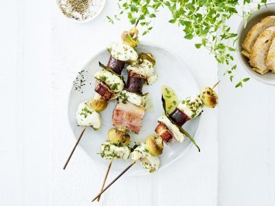 Brochette de lotte, sébaste Brochette de lotte, sébaste