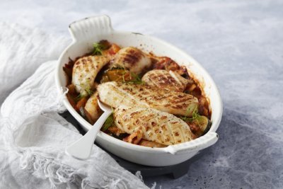 Stoofpotje met gegrilde inktvis Stoofpotje met gegrilde inktvis