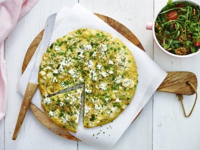 Tortilla aux chicons et chèvre de Flandre au lait cru Tortilla aux chicons et chèvre de Flandre au lait cru