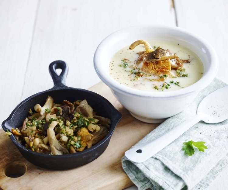 Soupe de pommes de terre aux champignons