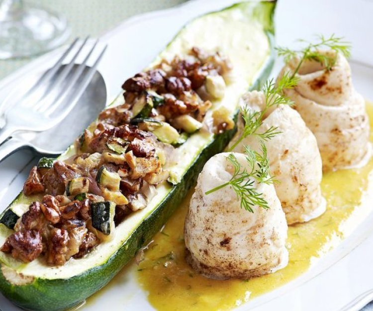 Limande-sole aux courgettes farcies