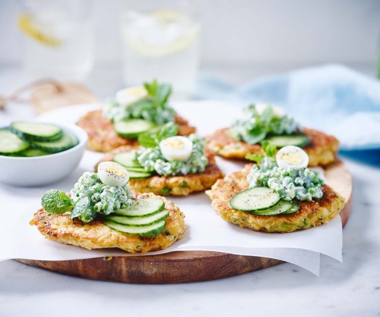 Galettes de légumes au panais, courgette et petits pois Galettes de légumes au panais, courgette et petits pois