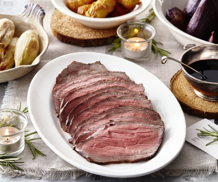 Rosbif au vin rouge avec poires