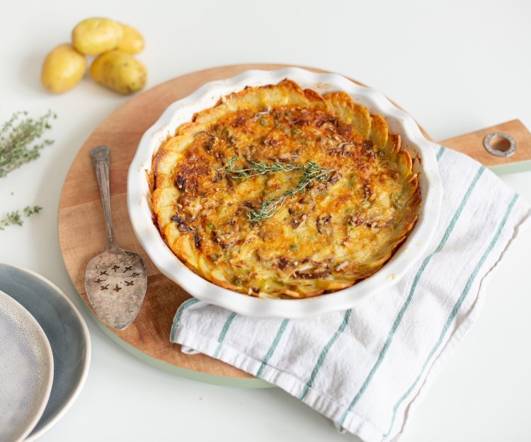 Quiche aux pommes de terre et épinards