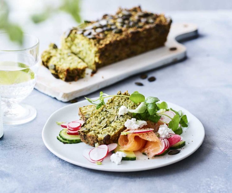 Pain de brocoli au saumon fumé et au chèvre Pain de brocoli au saumon fumé et au chèvre