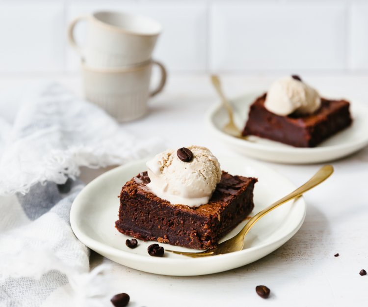 Brownie et glace au café Brownie et glace au café