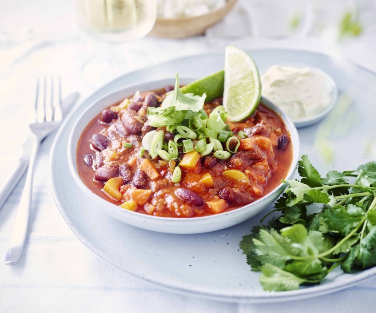 Chili sin carne à la crème épaisse