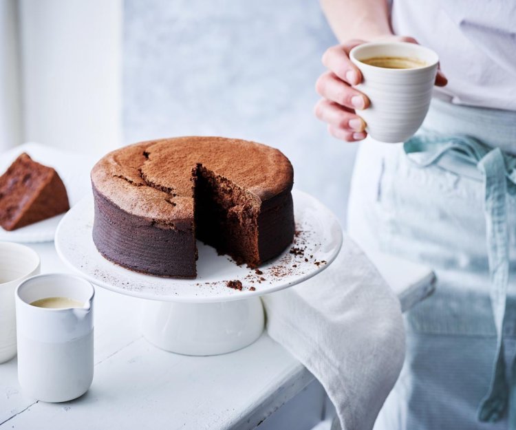 Cake au chocolat, sauce à la bière rouge