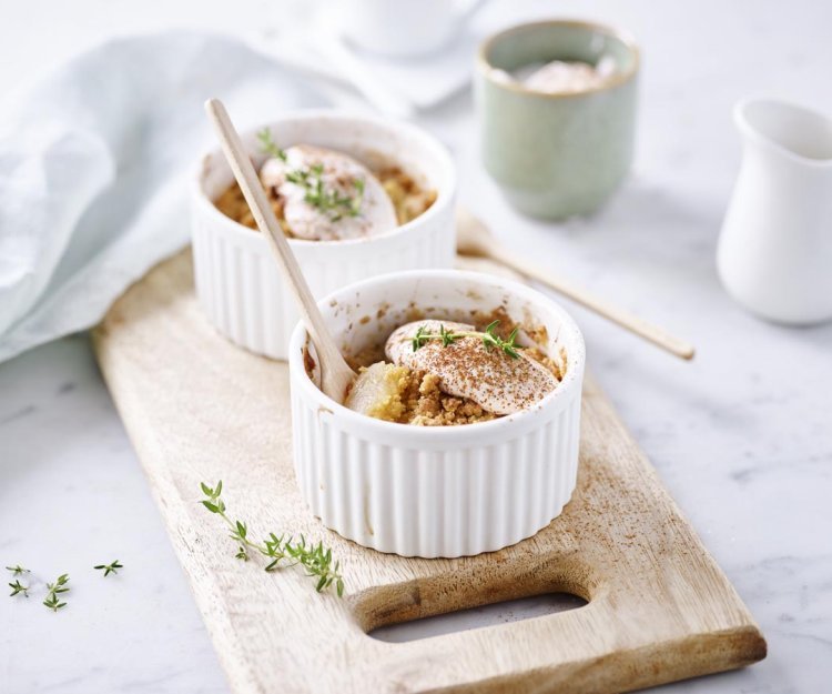 Crumble aux poires à la crème de spéculoos