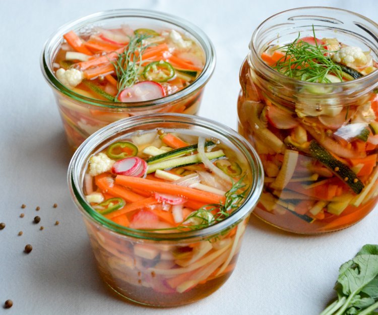 Légumes rapidement fermentés