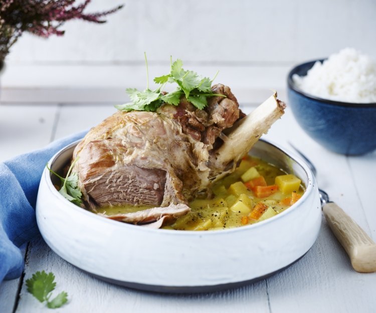 Potée de légumes au gigot d’agneau et riz