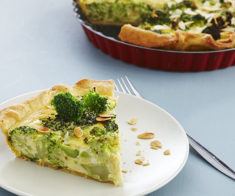 Tarte salée au brocoli et amandes