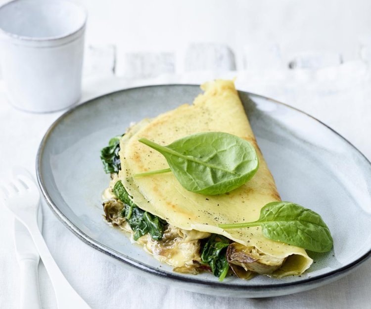 Crêpe salée aux épinards et au Brie belge