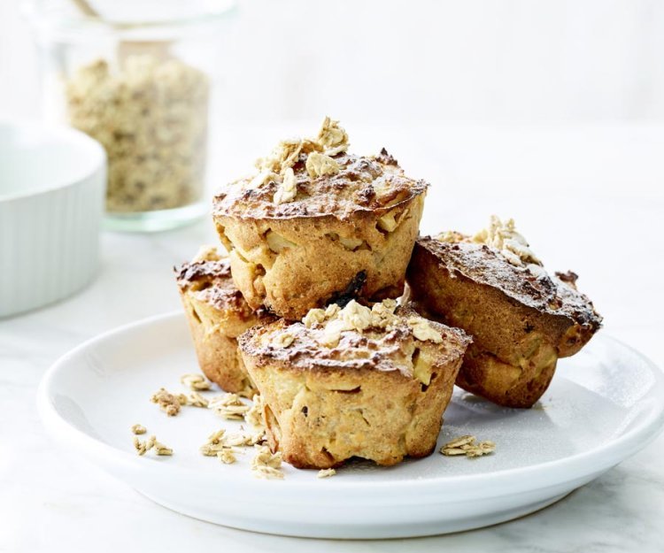 Muffin aux flocons d’avoine, pommes et yaourt