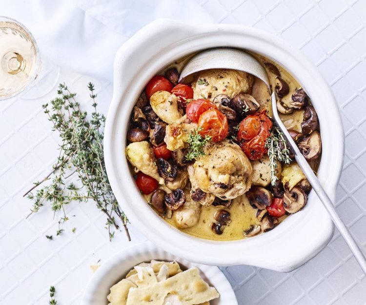 Poulet à l’italienne aux tomates et champignons Poulet à l’italienne aux tomates et champignons