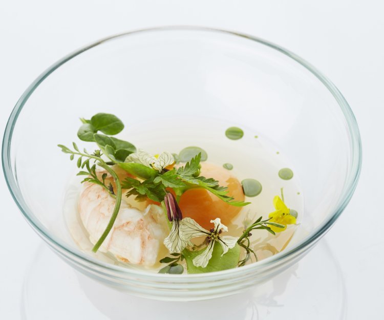 Bouillon van langoustinekoppen