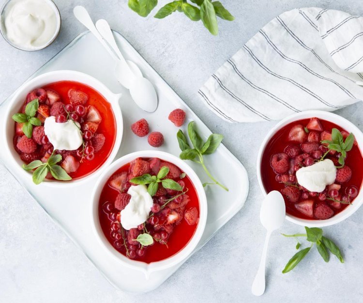 Papillote de fruits rouges au fromage blanc