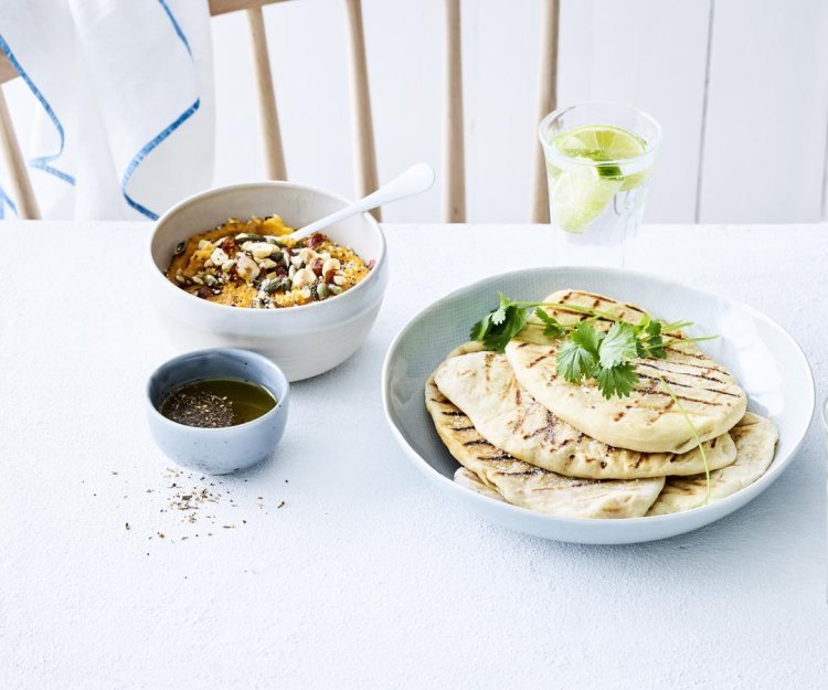 Tartinade de potiron et naans maison