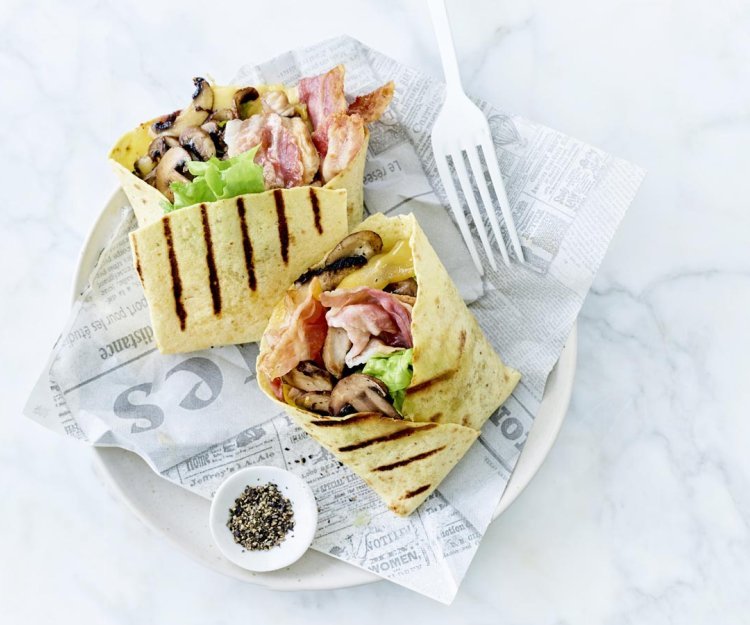 Quesadilla de poulet, champignons et chicorée endive Quesadilla de poulet, champignons et chicorée endive