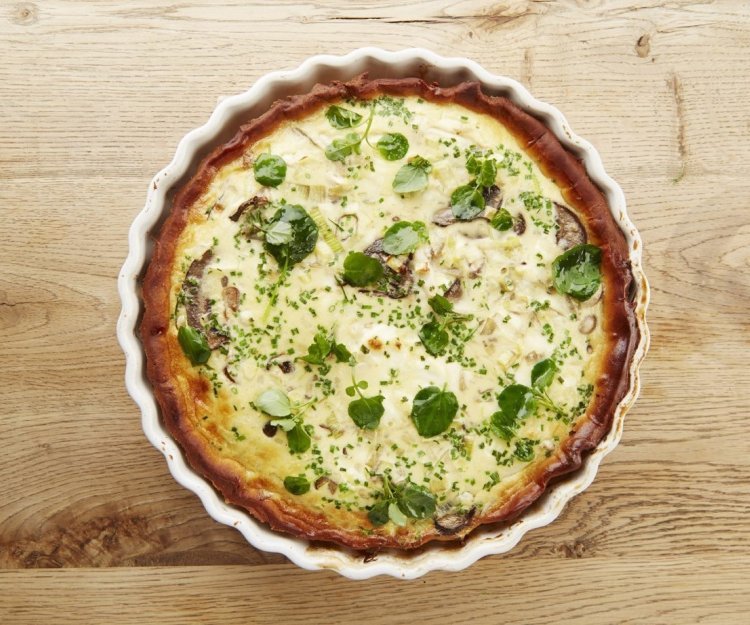 Quiche au fromage de chèvre et champignons