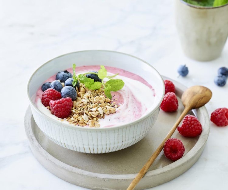 Bol de smoothie aux framboises