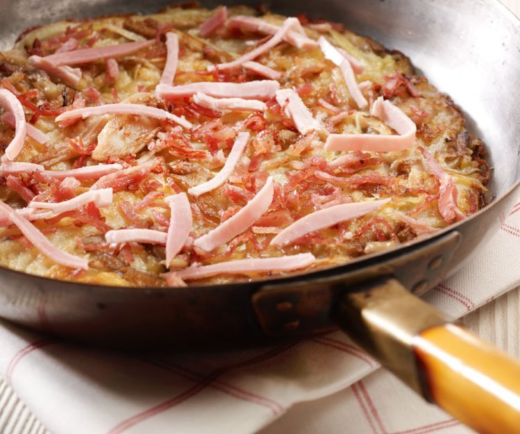 Rösti au jambon cuit