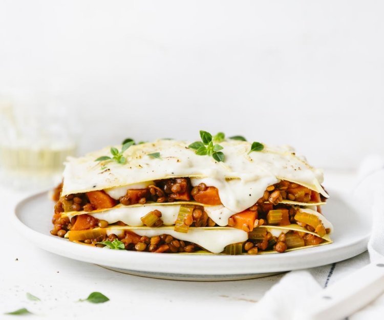 Lasagne végétarienne au ragout de lentilles Lasagne végétarienne au ragout de lentilles