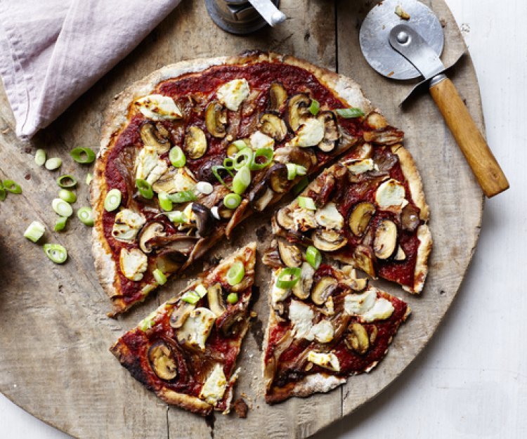 Pizza d’avoine aux champignons des bois