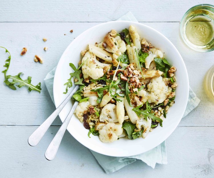 Salade de graines aux asperges et chou-fleur