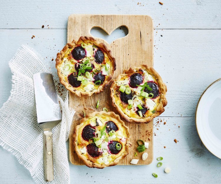 Tartelettes de betteraves rouges et fromage de chèvre