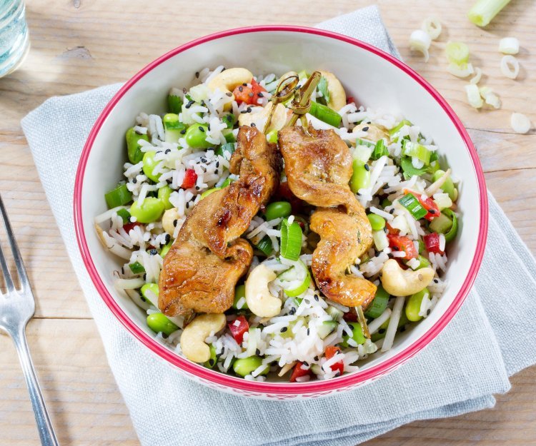 Yakitori de porc et sa salade de riz