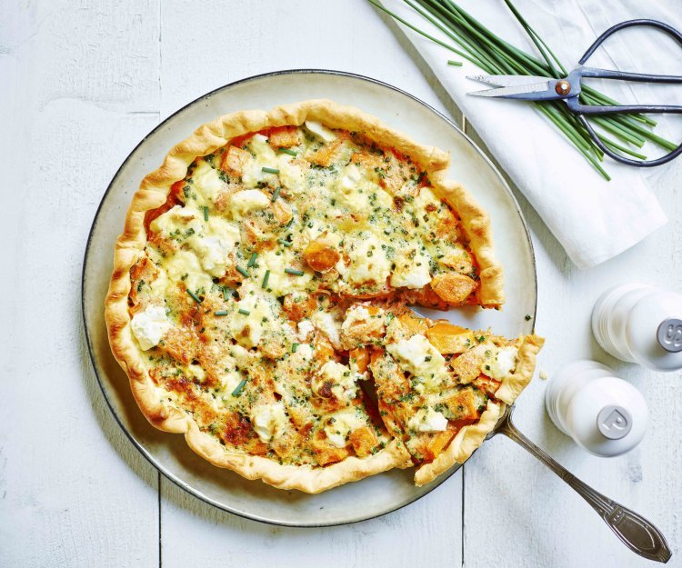 Tarte de patates douces et fromage de chèvre