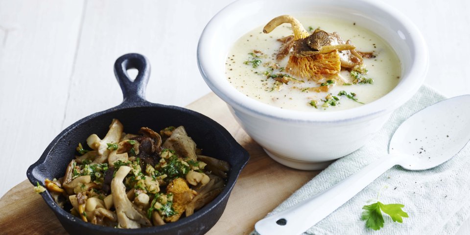 Soupe de pommes de terre aux champignons