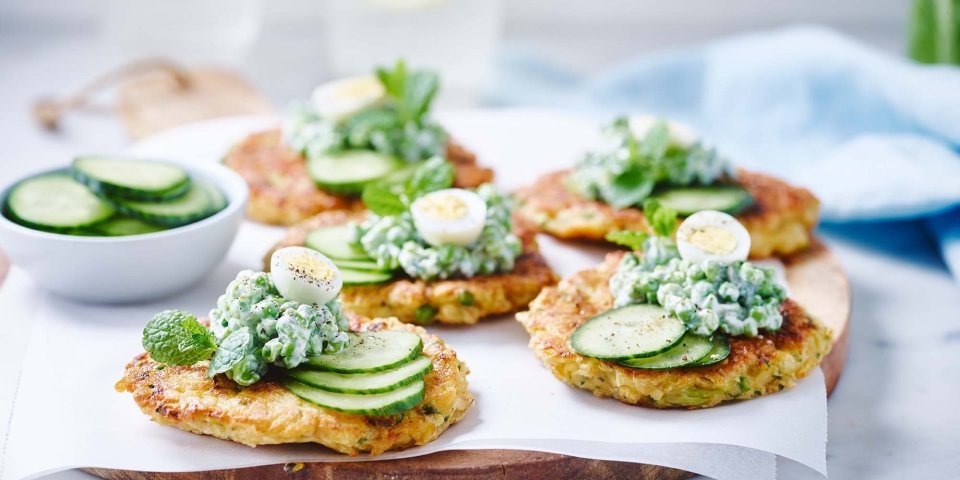 Galettes de légumes au panais, courgette et petits pois Galettes de légumes au panais, courgette et petits pois
