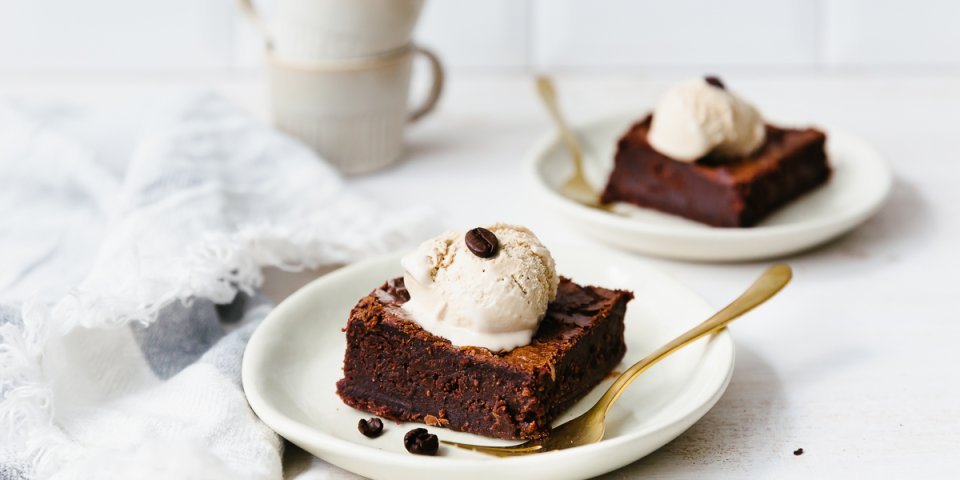 Brownie et glace au café Brownie et glace au café