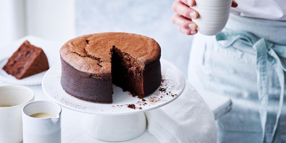 Cake au chocolat, sauce à la bière rouge